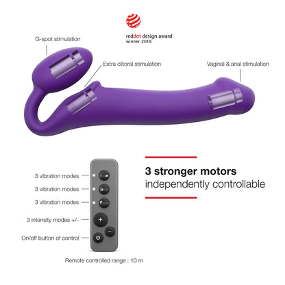 STRAP-ON-ME Strapless Strap-On VIBRATING BENDABLE STRAP-ON - L - PURPLE