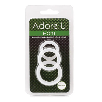 Adore U Cock Rings Adore U Höm Clear Silicone Cock Ring Set