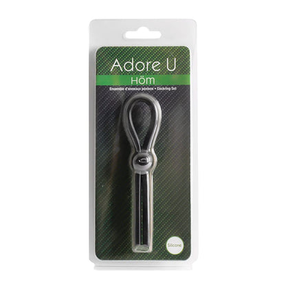 Adore U Cock Rings Black Adore U Höm Lasso Adjustable Silicone Cock Ring