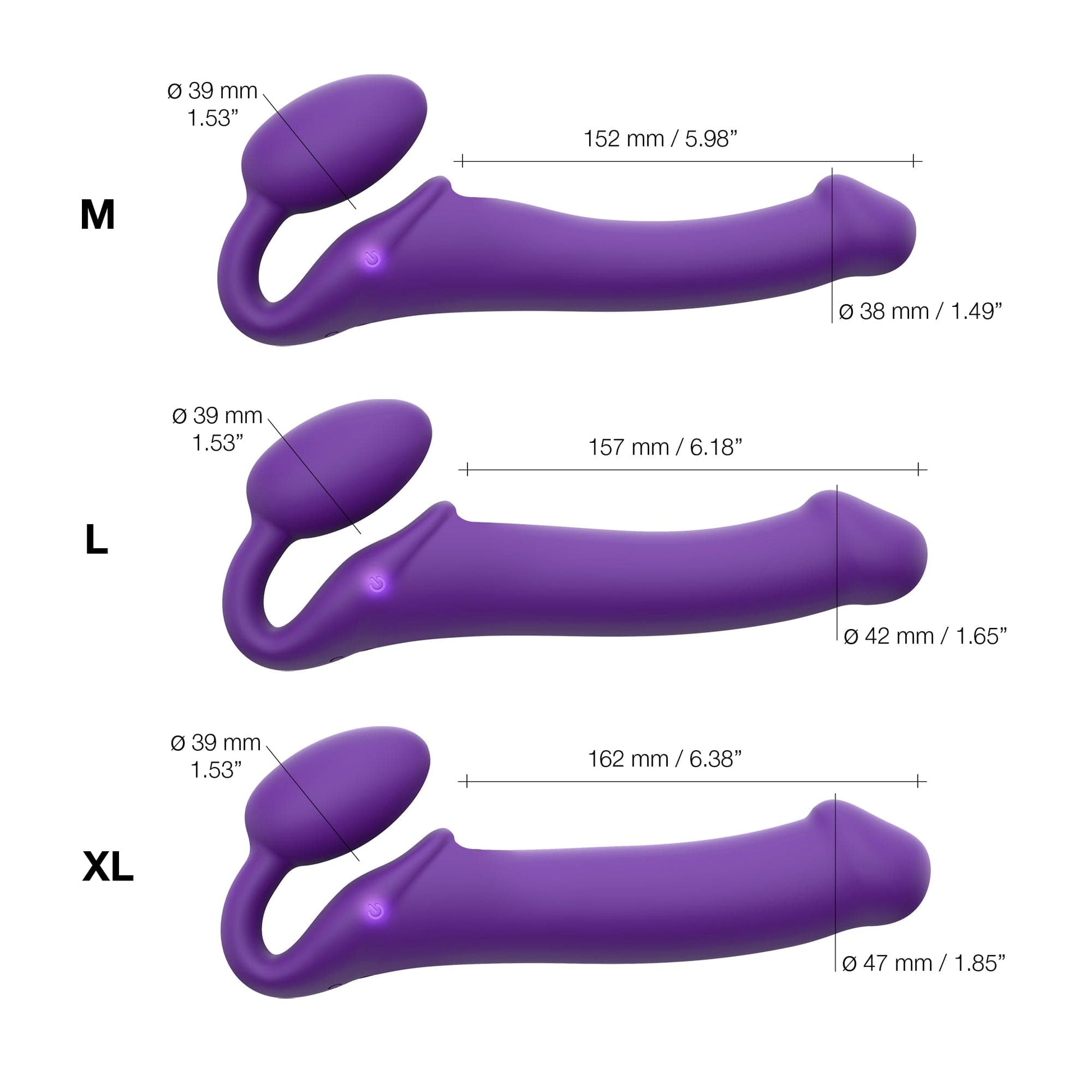 STRAP-ON-ME Strapless Strap-On VIBRATING BENDABLE STRAP-ON - L - PURPLE