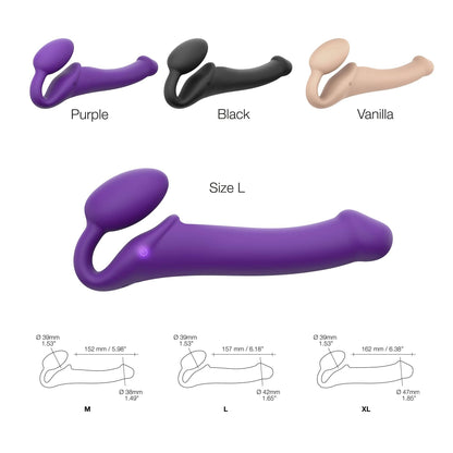 STRAP-ON-ME Strapless Strap-On VIBRATING BENDABLE STRAP-ON - L - PURPLE