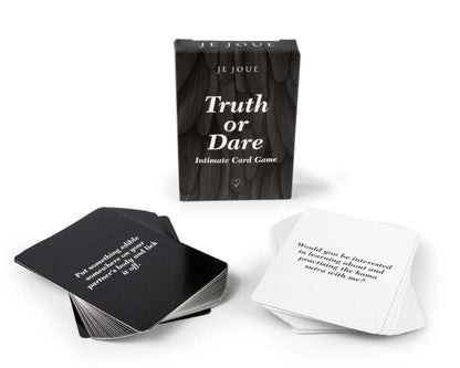 Je Joue Naughty Gift Set: Black Truth or Dare Cards, Mimi, Massage Candle, Silk Blindfold & Restraint