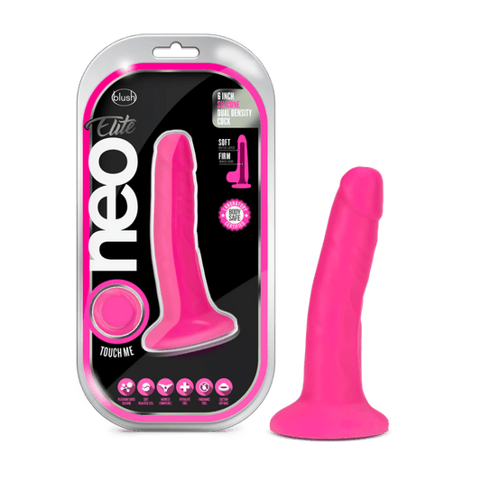 Blush Dildos Blush Neo Elite 6 Inch Silicone Dual Density Pink Cock