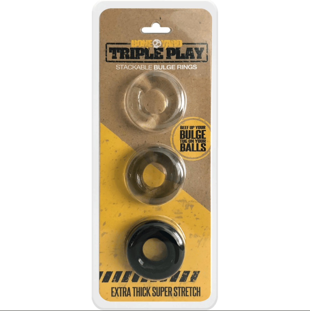 Boneyard Toys Cock Rings BoneYard Triple Play Stackable Bulge Rings