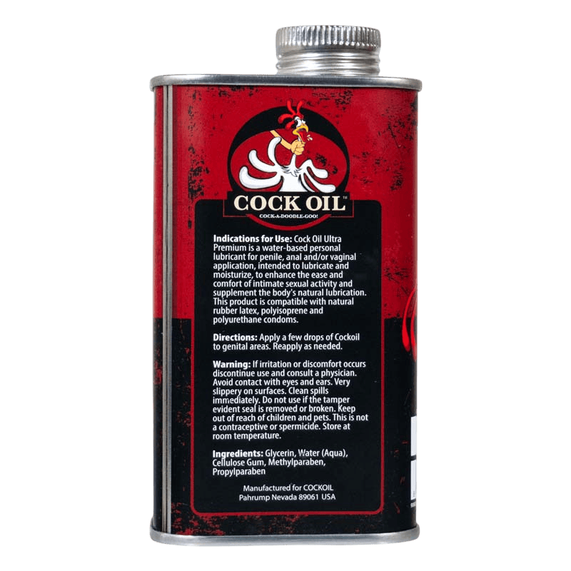 Cock Oil Water Based Lube Cock Oil Premium Water-Based Lubricant Tin Can