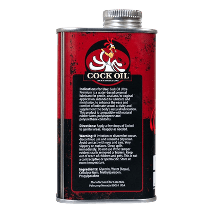 Cock Oil Water Based Lube Cock Oil Premium Water-Based Lubricant Tin Can
