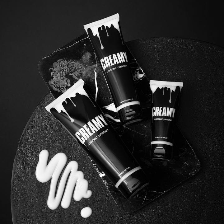 Creamy Cum Lube water-based lubricant in three sizes