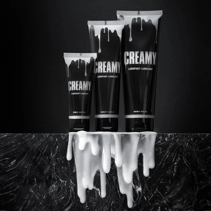 Creamy Cum Lube water-based personal lubricant size options