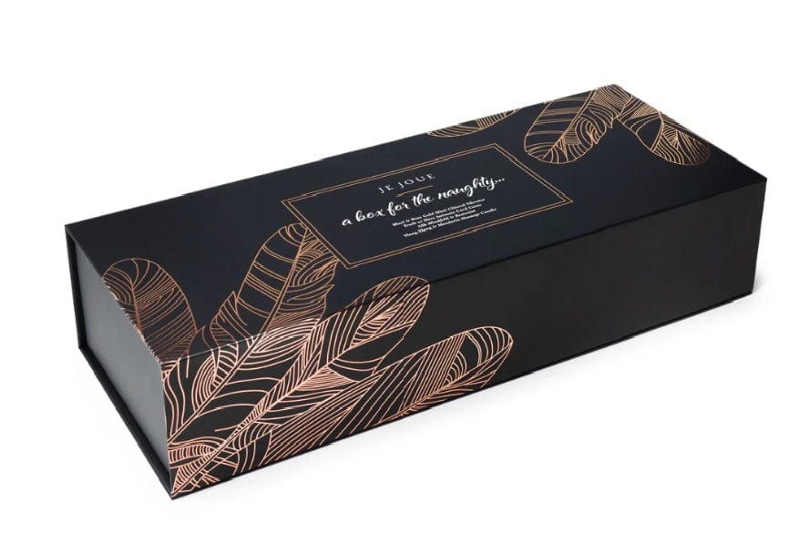 Je Joue Naughty Gift Set: Black Truth or Dare Cards, Mimi, Massage Candle, Silk Blindfold & Restraint