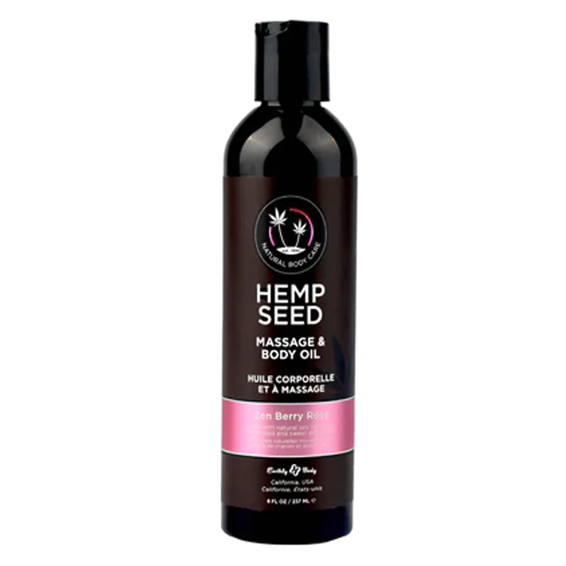 Earthly Body Hemp Seed Massage Oil Zen Berry Rose