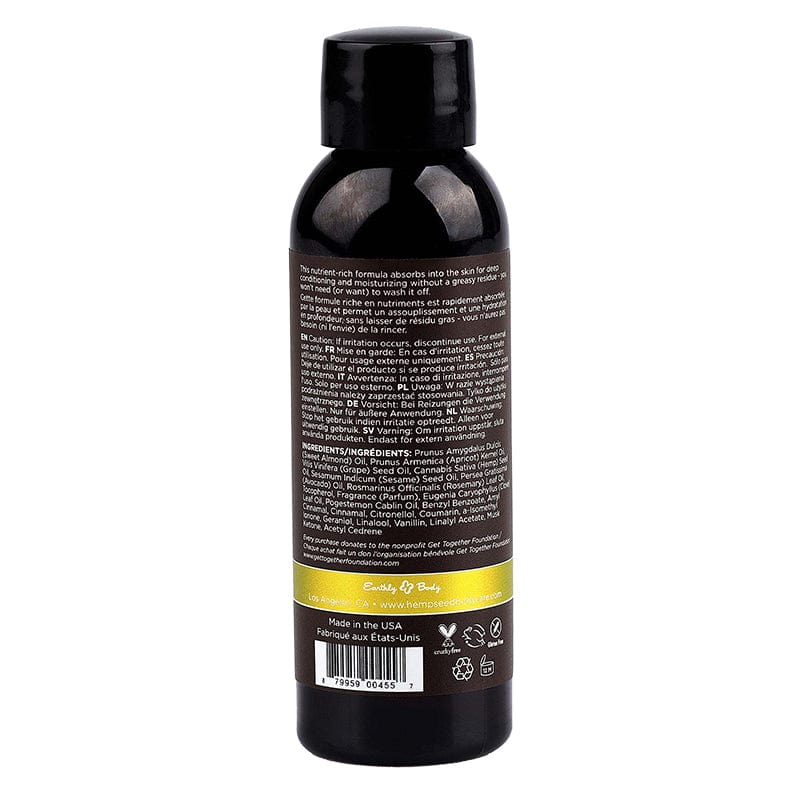 Earthly Body Massage Oil Earthly Body Hemp Seed Massage Oil Nag Champa