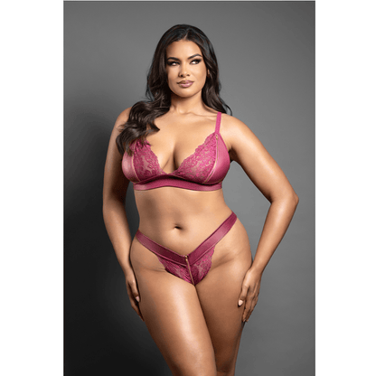 Fantasy Lingerie Lingerie Fantasy Lingerie Domina Zipper Bralette & Panty Set