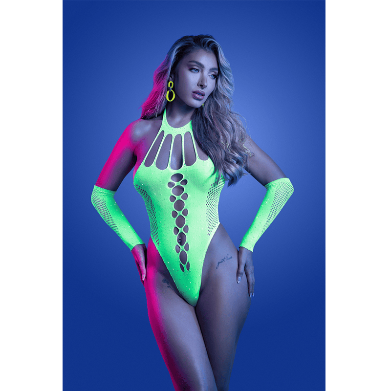 Fantasy Lingerie Lingerie Fantasy Lingerie Glow Pressure Point Rhinestone Teddy & Gloves