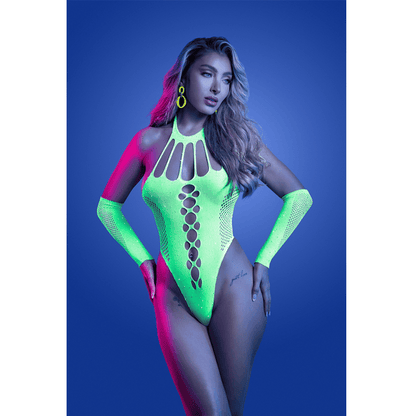 Fantasy Lingerie Lingerie Fantasy Lingerie Glow Pressure Point Rhinestone Teddy & Gloves
