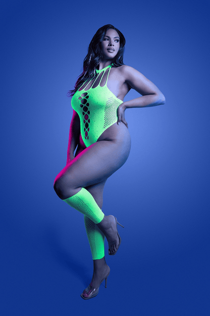 Fantasy Lingerie Lingerie Fantasy Lingerie Glow Pressure Point Rhinestone Teddy & Gloves