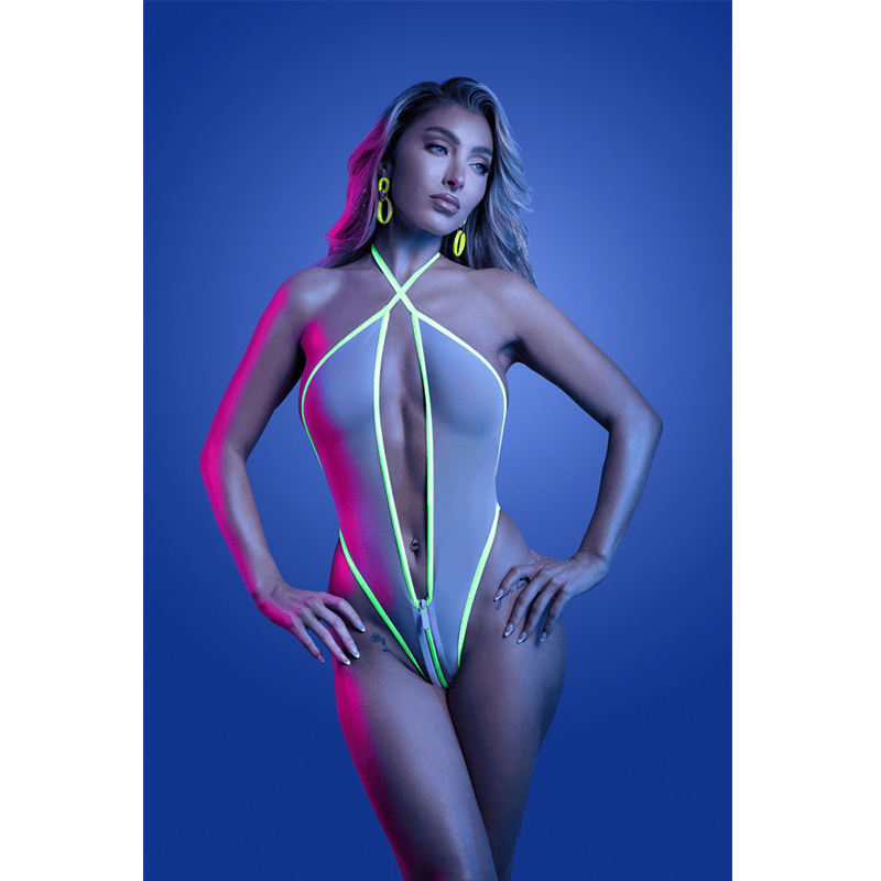 Fantasy Lingerie Lingerie Fantasy Lingerie Glow Supernatural Plunge Zipper Teddy