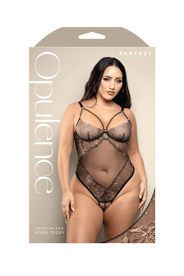 Fantasy Lingerie Lingerie Q/S Fantasy Lingerie Opulence Crotchless Pear Teddy
