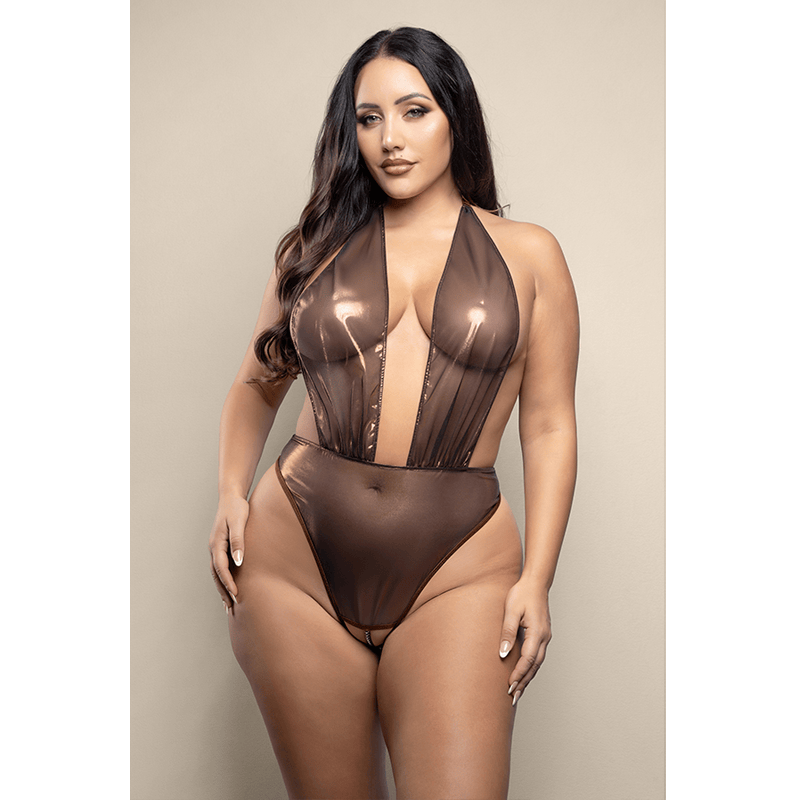 Fantasy Lingerie Lingerie Fantasy Lingerie Opulence Crotchless Pearl Plunge Teddy