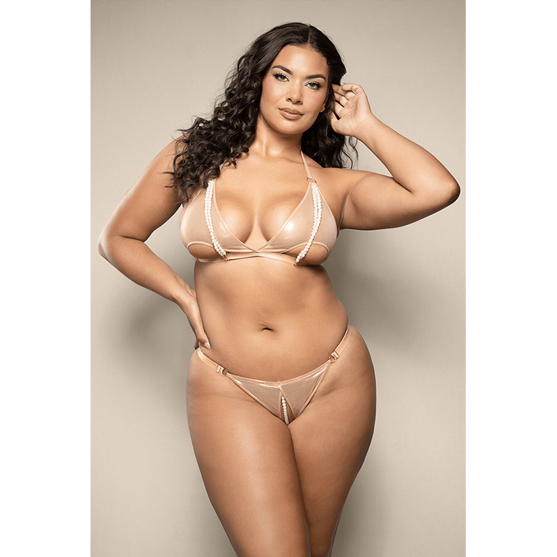 Fantasy Lingerie Lingerie Fantasy Lingerie Opulence Pearl Bralette & Crotchless Panty