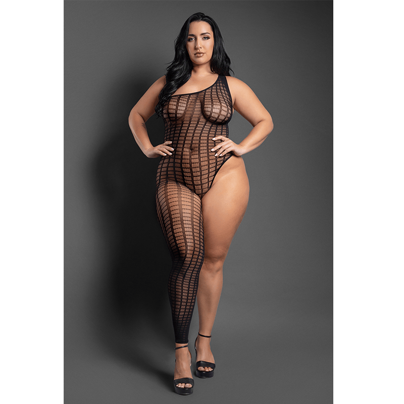 Fantasy Lingerie Lingerie Fantasy Lingerie Sheer Killin' It Asymmetrical Footless Bodystocking