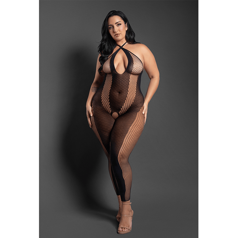 Fantasy Lingerie Lingerie Queen Size Fantasy Lingerie Sheer Make Your Move Footless Open Crotch Bodystocking