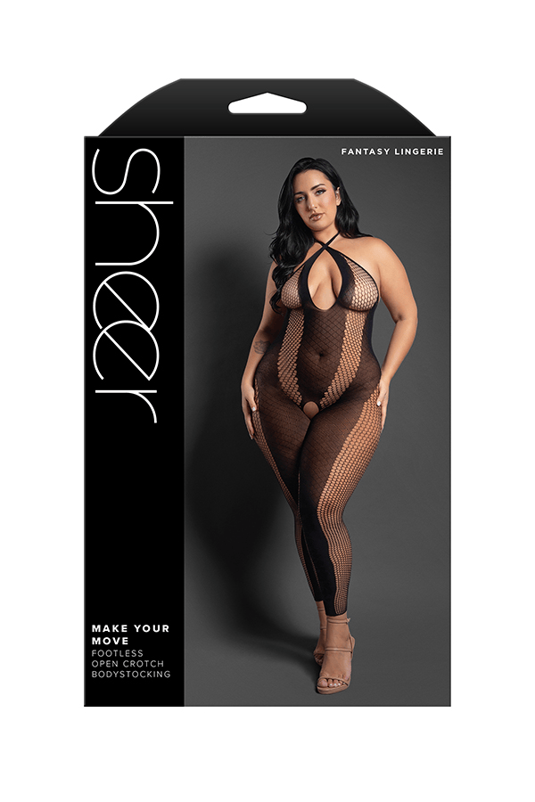Fantasy Lingerie Lingerie Fantasy Lingerie Sheer Make Your Move Footless Open Crotch Bodystocking