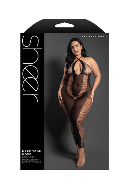 Fantasy Lingerie Lingerie Fantasy Lingerie Sheer Make Your Move Footless Open Crotch Bodystocking