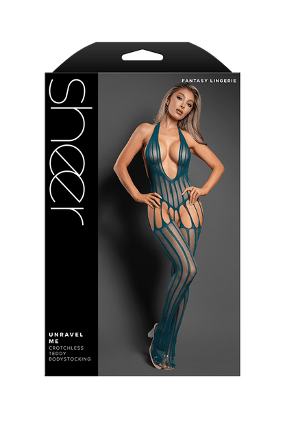 Fantasy Lingerie Lingerie Fantasy Lingerie Sheer Unravel Me Crotchless Teddy Bodystocking