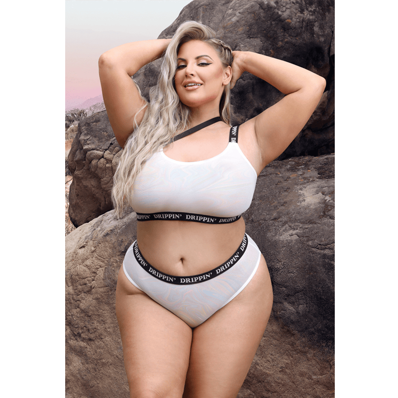 Fantasy Lingerie Lingerie Fantasy Lingerie Vibes Drippin' One-Shoulder Crop Top & Cheeky Panty