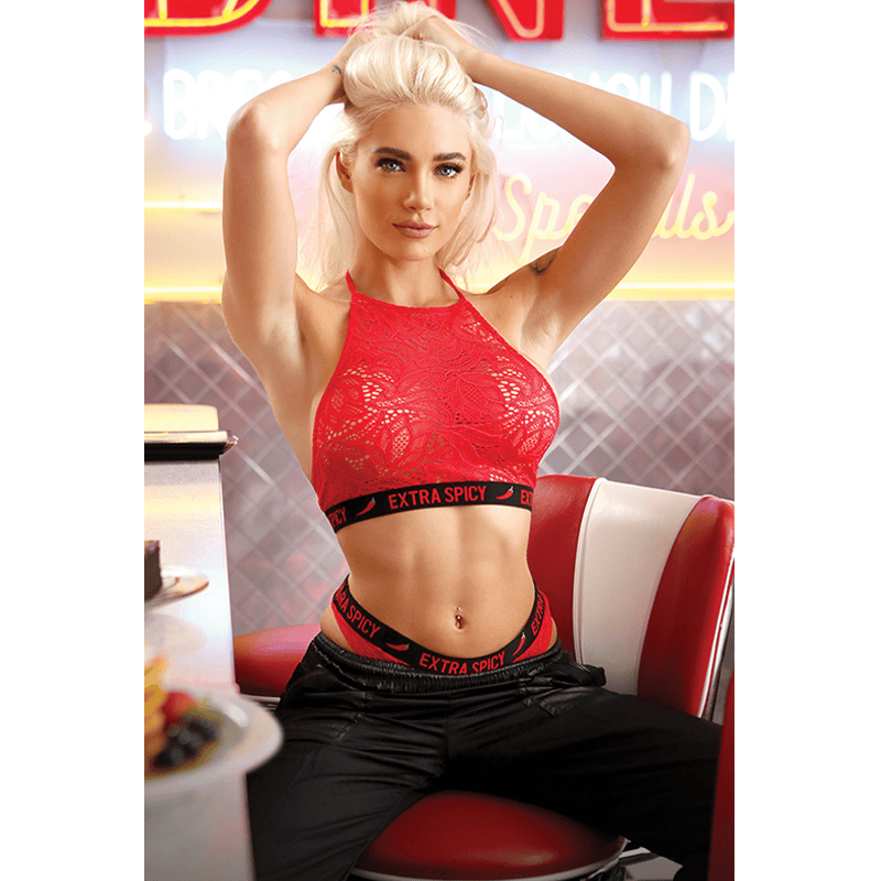 Fantasy Lingerie Lingerie Fantasy Lingerie Vibes Extra Spicy Halter Bralette & Cheeky Panty