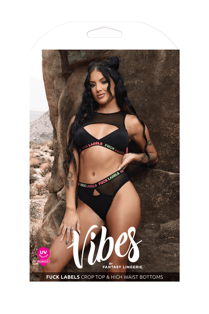 Fantasy Lingerie Lingerie M/L Fantasy Lingerie Vibes Fuck Labels Crop Top & High Waist Bottoms