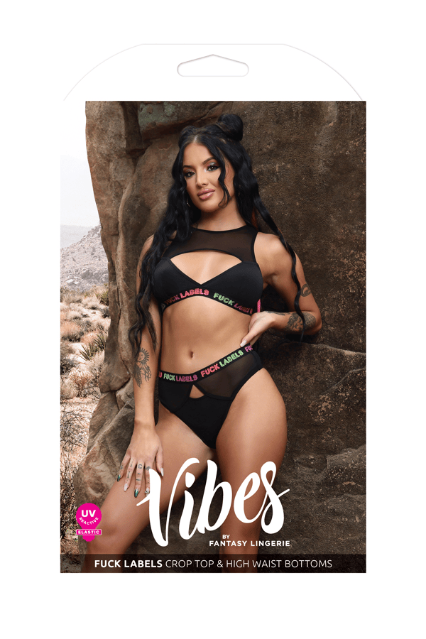 Fantasy Lingerie Lingerie S/M Fantasy Lingerie Vibes Fuck Labels Crop Top & High Waist Bottoms