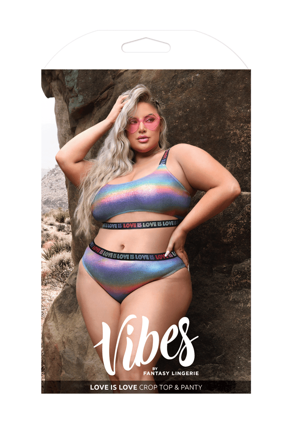 Fantasy Lingerie Lingerie Q/S Fantasy Lingerie Vibes Love Is Love Crop Top & Panty