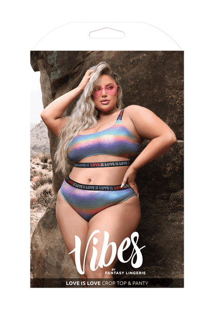 Fantasy Lingerie Lingerie Q/S Fantasy Lingerie Vibes Love Is Love Crop Top & Panty