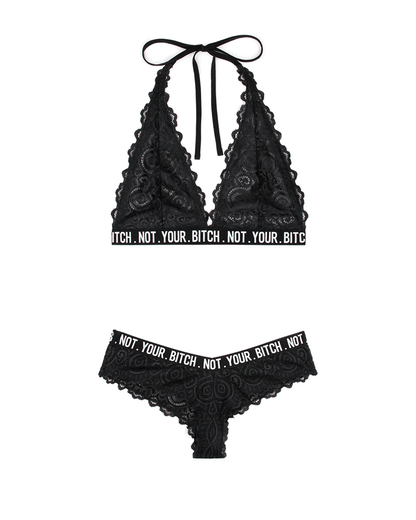 Fantasy Lingerie Lingerie Fantasy Lingerie Vibes Not Your Bitch Bralette & Cheeky Panty Set