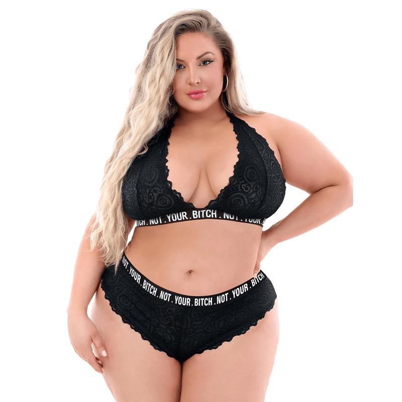 Fantasy Lingerie Lingerie Fantasy Lingerie Vibes Not Your Bitch Bralette & Cheeky Panty Set