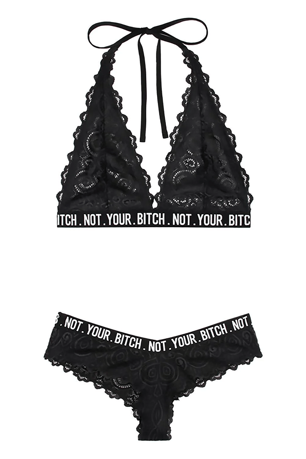 Fantasy Lingerie Lingerie Fantasy Lingerie Vibes Not Your Bitch Bralette & Cheeky Panty Set