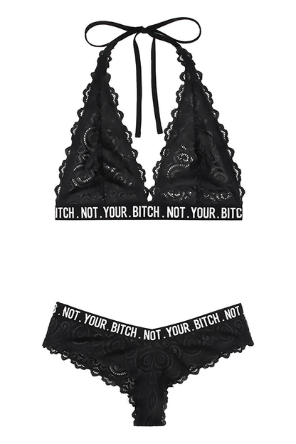 Fantasy Lingerie Lingerie Fantasy Lingerie Vibes Not Your Bitch Bralette & Cheeky Panty Set