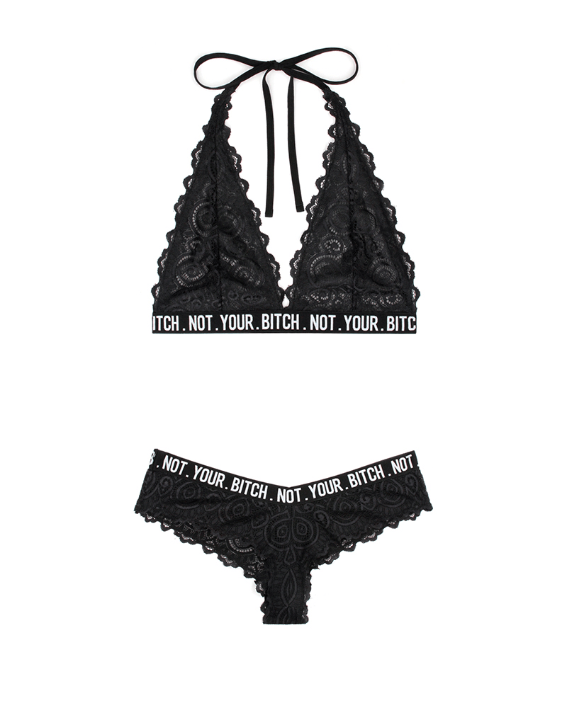 Fantasy Lingerie Lingerie Fantasy Lingerie Vibes Not Your Bitch Bralette & Cheeky Panty Set