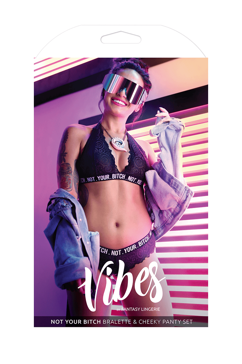 Fantasy Lingerie Lingerie S/M Fantasy Lingerie Vibes Not Your Bitch Bralette & Cheeky Panty Set