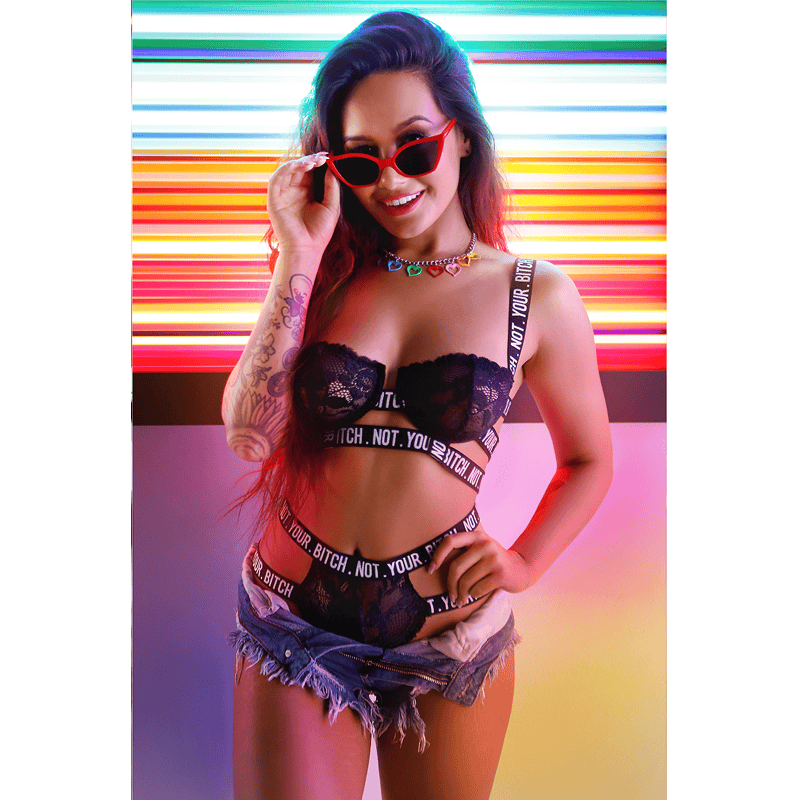 Fantasy Lingerie Lingerie Fantasy Lingerie Vibes Not Your Bitch Lace Bra & Cutout Panty Set