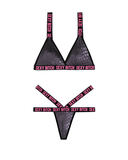 Fantasy Lingerie Lingerie Fantasy Lingerie Vibes Sexy Bitch Bralette & Strappy Panty Set