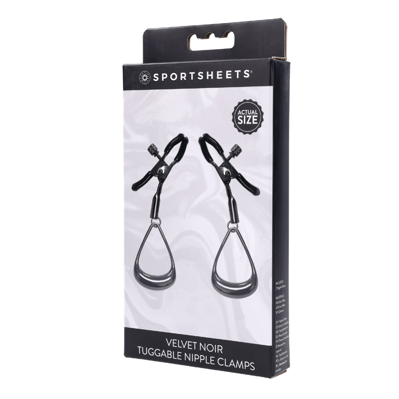Sportsheets BDSM Velvet Noir Tuggable Nipple Clamps