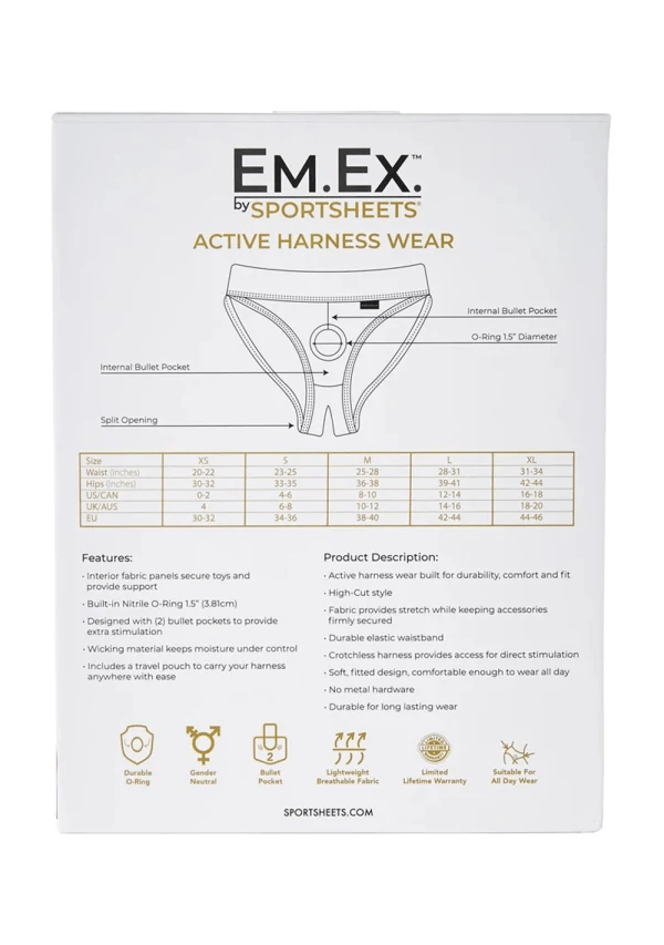 Sportsheets Strap-Ons & Harnesses Sportsheets Em.Ex. Active Harness Wear Silhouette