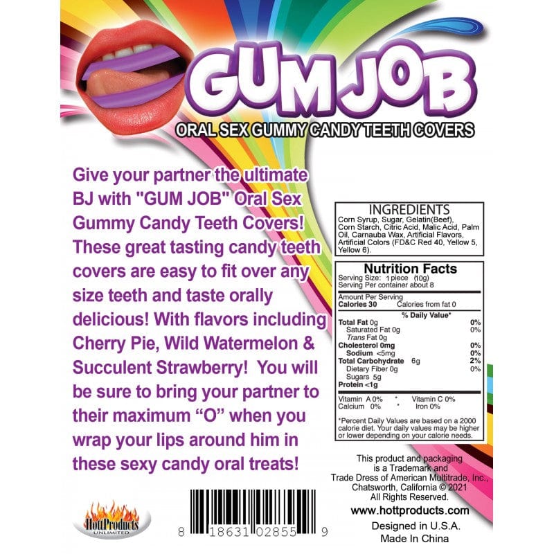 Hott Products Gum Job gummy teeth covers packaging