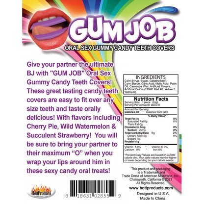 Hott Products Gum Job gummy teeth covers packaging