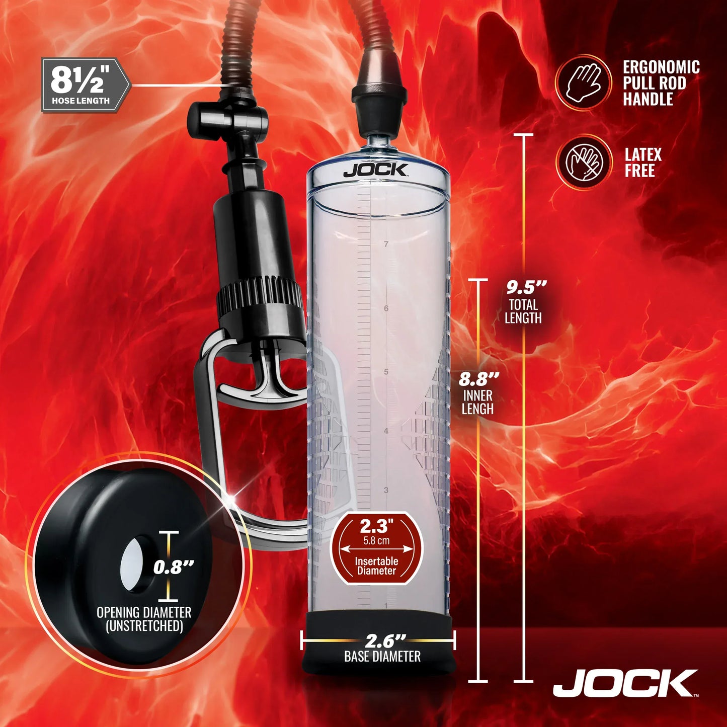 JOCK Penis Pumps Jock Advanced Amp Up Penis Pump with Pull Rod Handle
