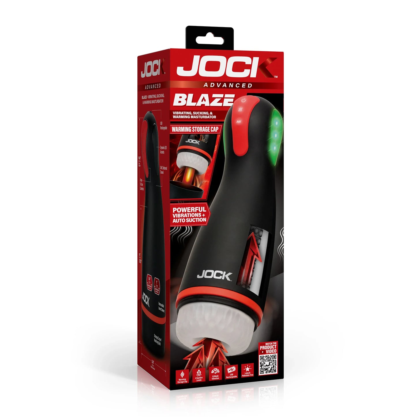 JOCK Male Masturbators Jock Advanced Blaze Vibrating, Sucking, & Warming Masturbator