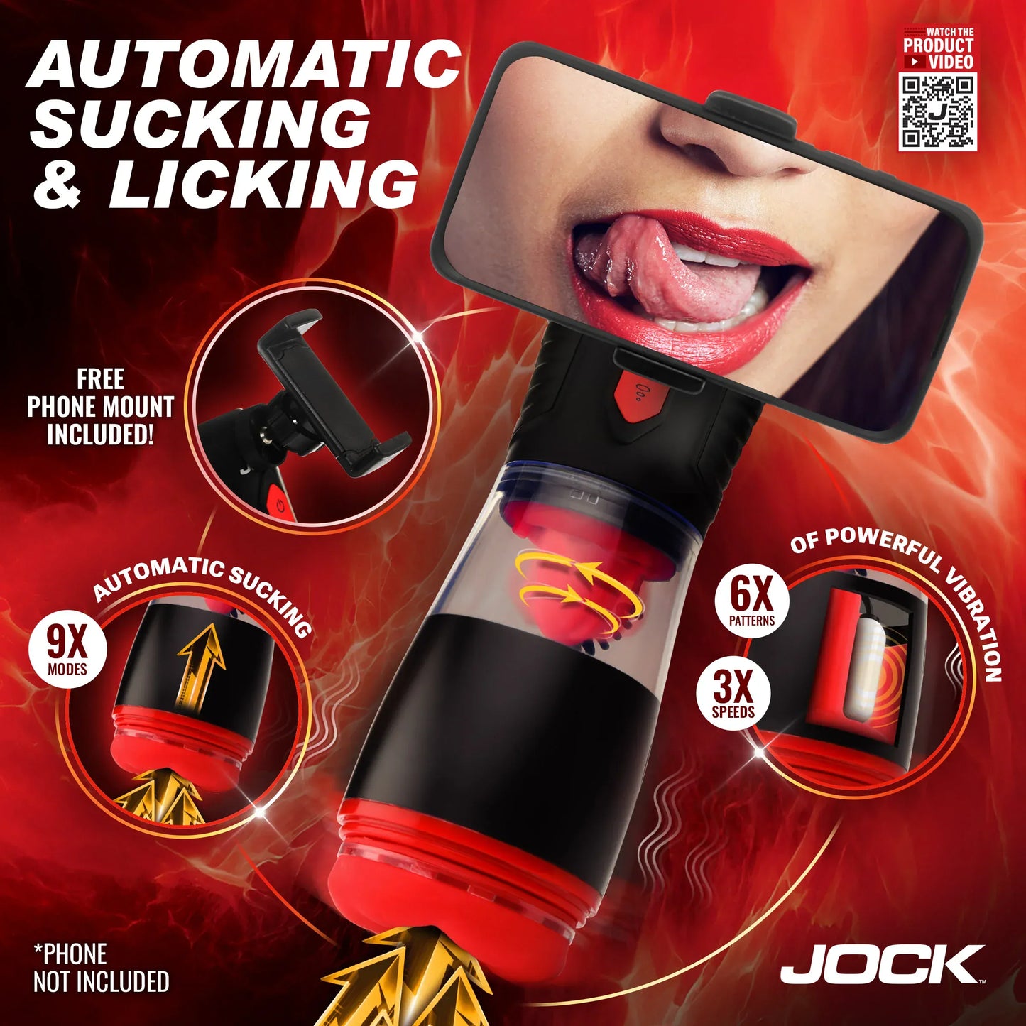 JOCK Male Masturbators Jock Advanced Blow Job Sucking, Licking, & Vibrating Masturbator