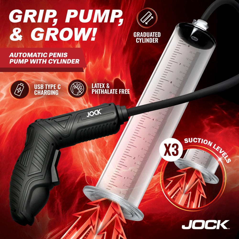 JOCK Penis Pumps Jock Advanced Power Pumper Automatic Penis Pump With Cylinder